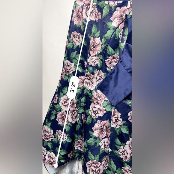 JVN by Jovani Navy Multi Floral Print Tow Piece Proms Dress 2 - Picture 9 of 14